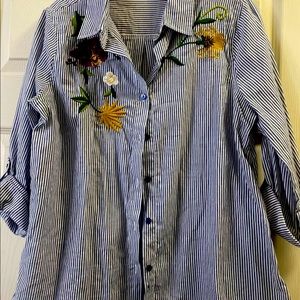 Button down embroidery shirt
